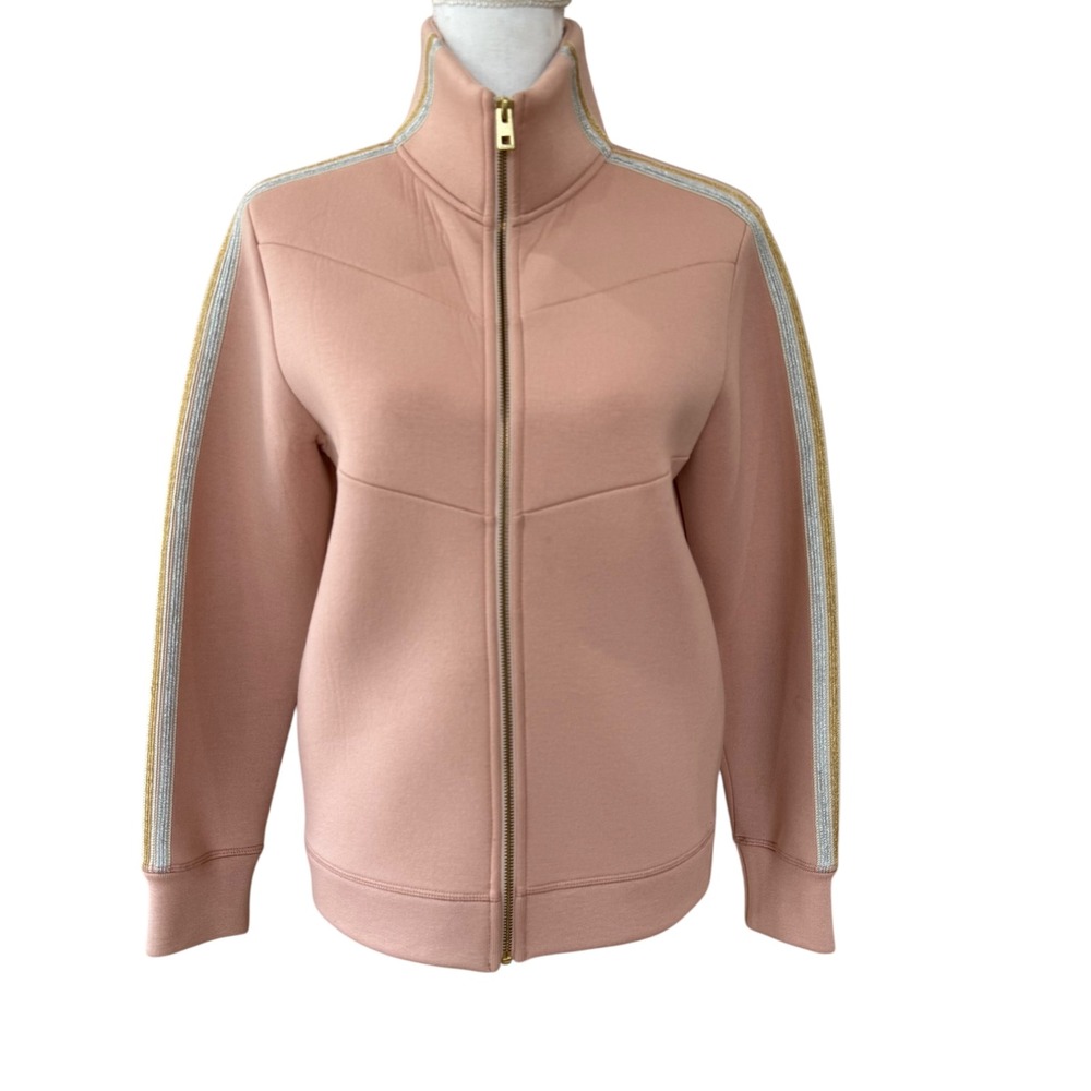 Zadig Voltaire Cosy Neo Pink Track Jacket Metallic Stripe Zip Up Size S‎